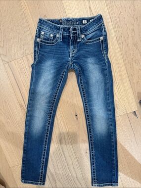 Miss Me Girls Medium Dark Blue Skinny Jeans size 8